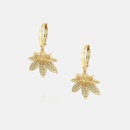 fashion goldplated zircon maple leaf earringspicture8
