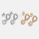 fashion goldplated fourclaw zircon hollow heart earringspicture10