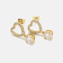 fashion goldplated fourclaw zircon hollow heart earringspicture11