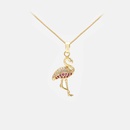 fashion diamond pendant flamingo copper necklacepicture10