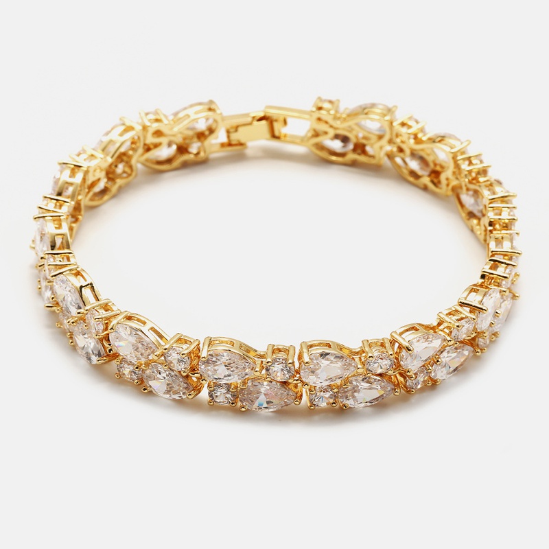 wholesale fashion shiny goldplated zircon bracelet