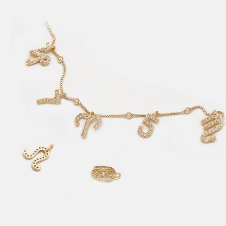 Fashion Diamond Twelve Constellation Valentine's Day Necklace Accessories NHWV358665's discount tags