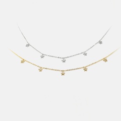 collier de zircon étoile à cinq branches exquis de mode simple en gros