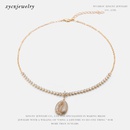 fashion shellshaped goldplated zircon necklacepicture12
