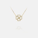 fashion fourleaf heartshaped zircon goldplated necklacepicture8