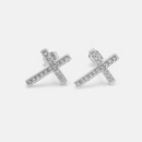 fashion simple goldplated zircon cross earringspicture9