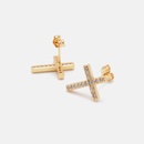 fashion simple goldplated zircon cross earringspicture11