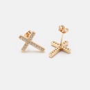 fashion simple goldplated zircon cross earringspicture12