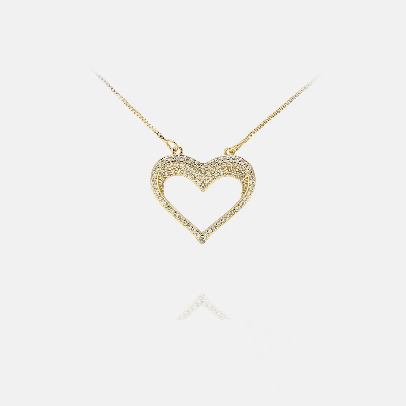 fashion diamond heartshaped pendant necklace