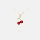 fashion cute sweet cherry pendant goldplated necklacepicture8
