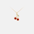 fashion cute sweet cherry pendant goldplated necklacepicture12