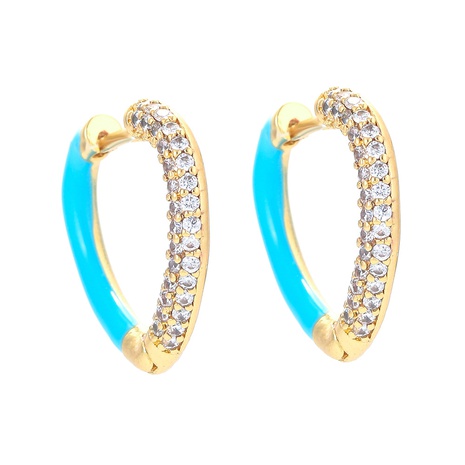 fashion oil drop enamel zircon copper earrings's discount tags