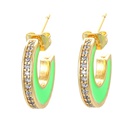 Korean Cshaped colorful oil copper earringspicture7