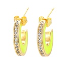 Korean Cshaped colorful oil copper earringspicture10