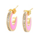Korean Cshaped colorful oil copper earringspicture11