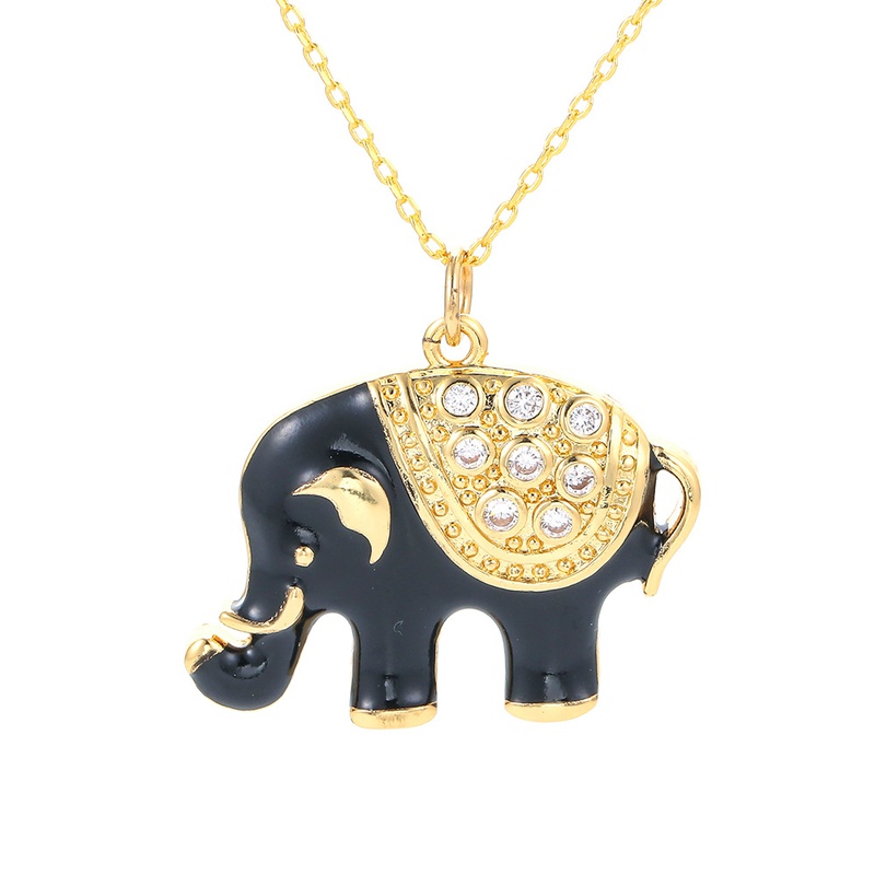 Korean elephant pendant copper necklace