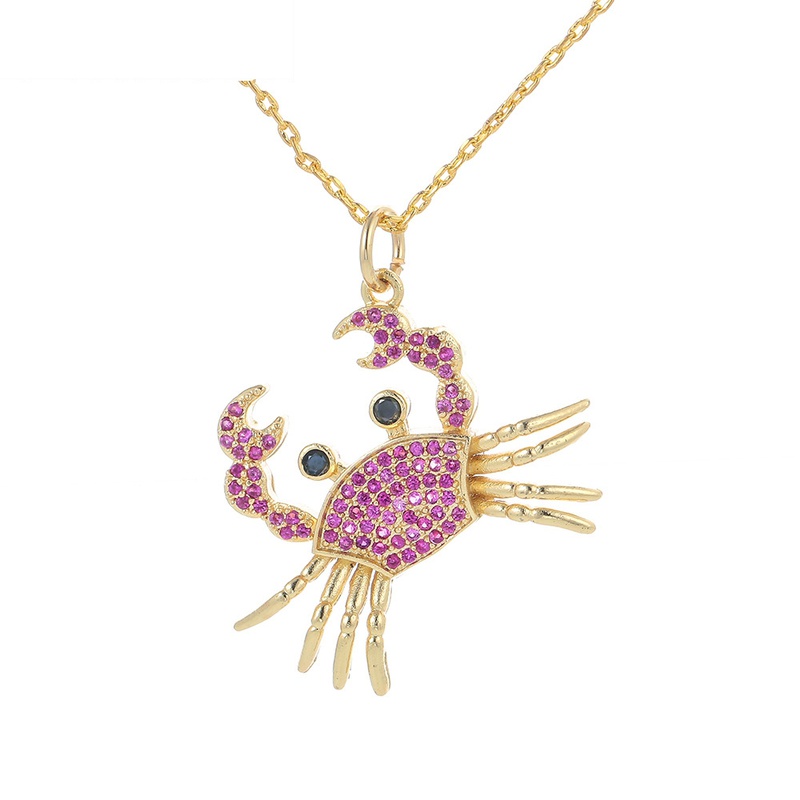 cute little crab pendant copper necklace