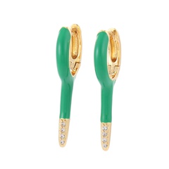 fashion oil drop enamel copper earrings