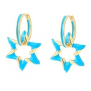 fashion oil drop color geometric star copper earringspicture17