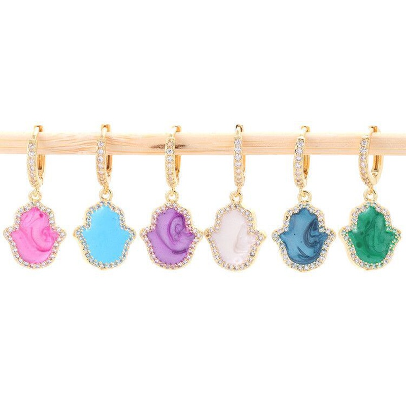 Korean pendant geometric copper earrings