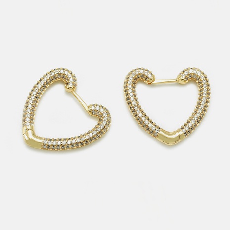 boucles d'oreilles en forme de cœur en zircon plaqué or's discount tags