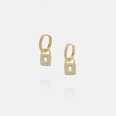 fashion popular goldplated zircon small lock earringspicture14
