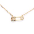 fashion simple color zircon pin goldplated copper necklace wholesalepicture11