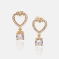 fashion goldplated fourclaw zircon hollow heart earringspicture14