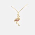 fashion diamond pendant flamingo copper necklacepicture16