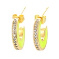 Korean Cshaped colorful oil copper earringspicture14