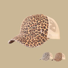 fashion leopard print breathable mesh baseball cap