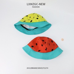 color matching watermelon sunscreen windproof Children's fisherman hat
