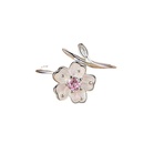 nihaojewelry fashion pink flower zircon open adjustable ring wholesale jewelrypicture8