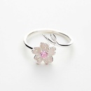 nihaojewelry fashion pink flower zircon open adjustable ring wholesale jewelrypicture9