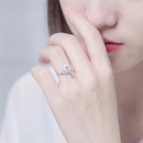 nihaojewelry fashion pink flower zircon open adjustable ring wholesale jewelrypicture11