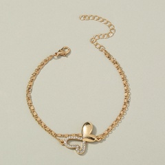 Nihaojewelry simple butterfly hollow diamond double-layer bracelet Wholesale jewelry