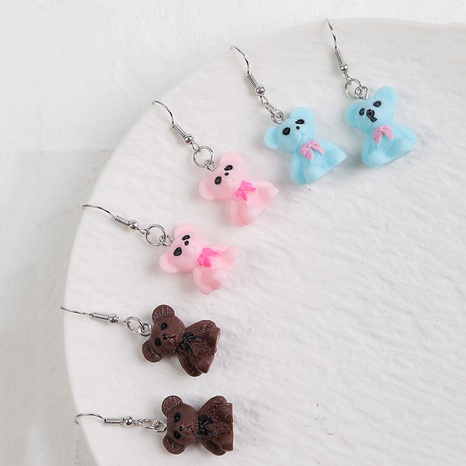 Nihaojewelry jewelry wholesale cute acrylic bear earrings three pairs set's discount tags