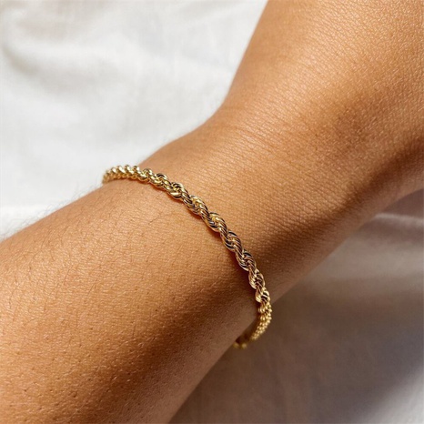 Nihaojewelry bracelets à chaîne torsadée en acier inoxydable bijoux en gros's discount tags