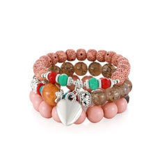 wholesale jewelry bohemian heart elastic rope color bead bracelet Nihaojewelry