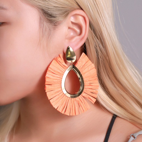 nihaojewelry fashion hollow drop color origami fan-shaped earrings wholesale jewelry's discount tags