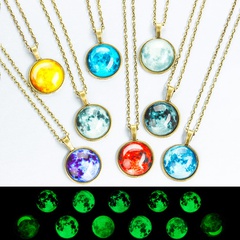 Nihaojewelry universe starry sky gem luminous pendant necklace Wholesale jewelry