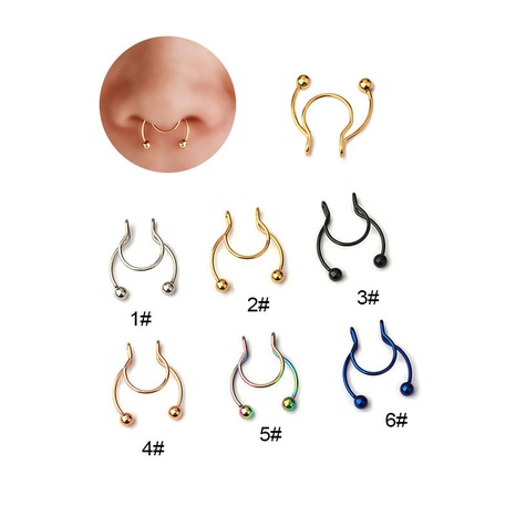 Single wholesale jewelry fashion stainless steel non-perforated nose clip nihaojewelry NHEN377023's discount tags