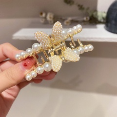wholesale accessories geometric pearl butterfly hair catch clip Nihaojewelry