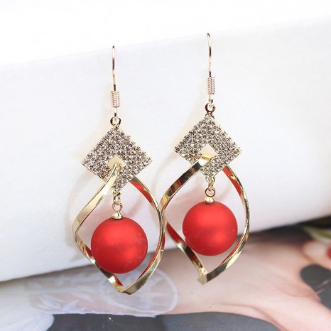 Nihaojewelry jewelry wholesale new long frosted pearl geometric earrings's discount tags