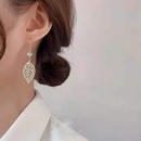 Nihaojewelry style coren creux double feuille incrust de boucles d39oreilles en strass bijoux en grospicture5