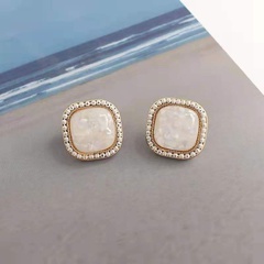nihaojewelry retro simple square shell earrings wholesale jewelry