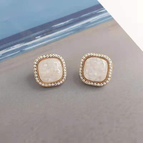 nihaojewelry retro simple square shell earrings wholesale jewelry's discount tags