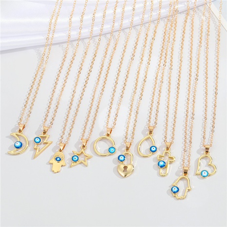 Nihaojewelry simple multi-type irregular metal eye necklace Wholesale jewelry's discount tags