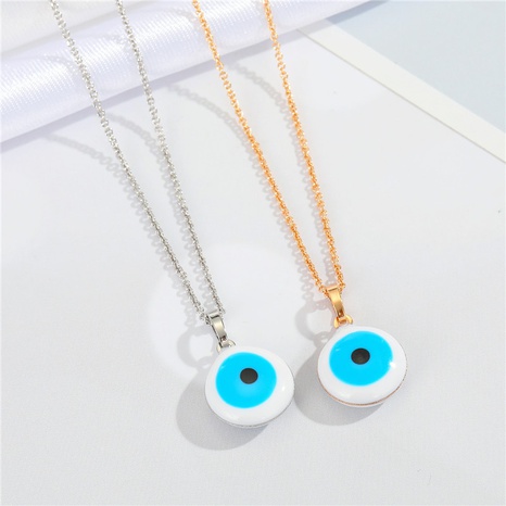 Nihaojewelry fashion blue eye pendant necklace Wholesale jewelry's discount tags