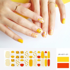 wholesale Parches de uñas de gel con patrón de gato naranja de moda con lima de uñas 22 piezas conjunto nihaojewelry